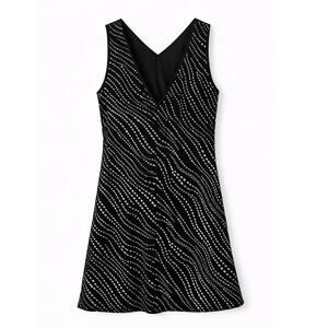 Samsoe Lina Black V Neck Mini Dress size Large Sleeveless A Line Party Cocktail